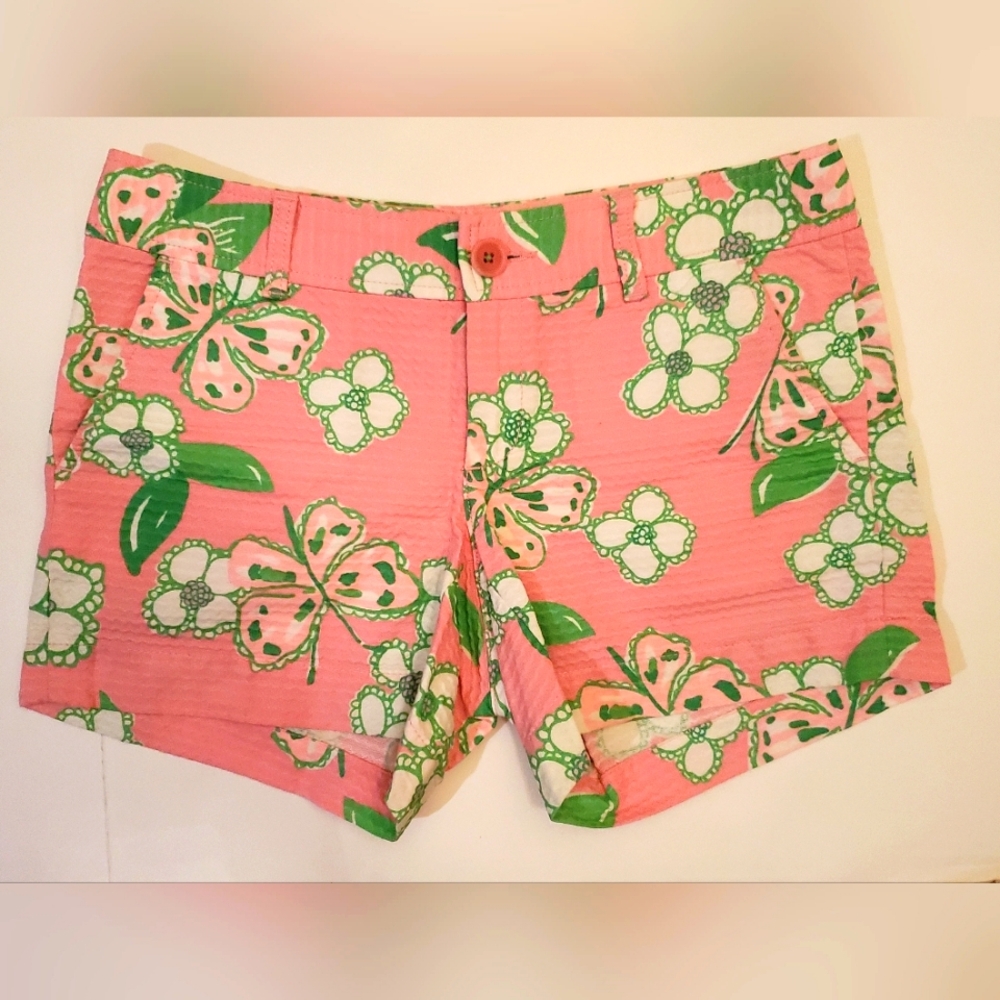 Lilly Pulitzer Callahan Shorts Pretty Pink Tootie Butterfly Size 2